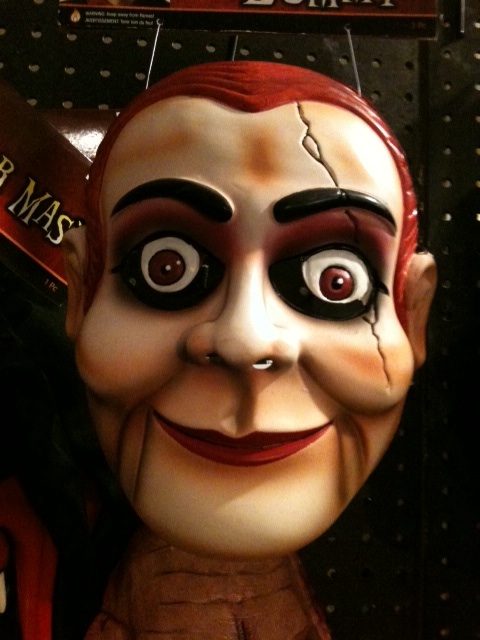ventriloquist dummy mask.